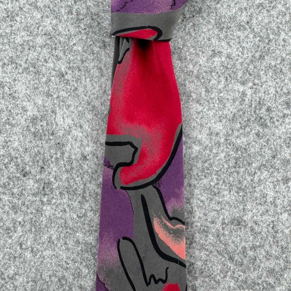 Carlo Palazzi Necktie Mens OS Abstract Multi Color Silk Hand Made Italy EUC
